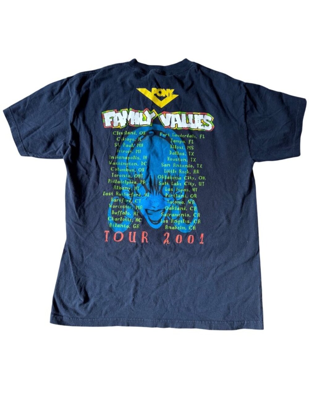 Vintage Family Values Tour 2001 Graphic T-Shirt Black Punk Rock Band Tee Men’s - Picture 7 of 10